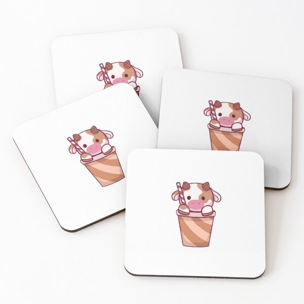 Item preview, Cute Chocolate Milkshake Cow Sticker designed and sold by 10six.