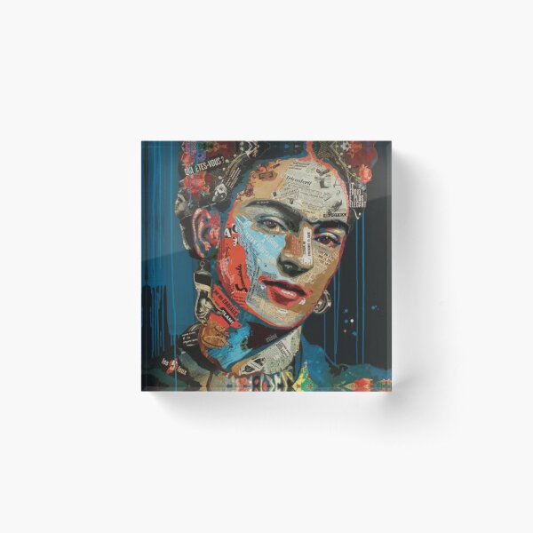 Frida Kahlo Self Portrait digital prints Acrylic Block