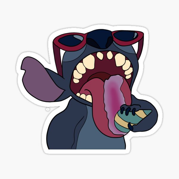 Stitch with snow cone Sticker for Sale by meganrose577