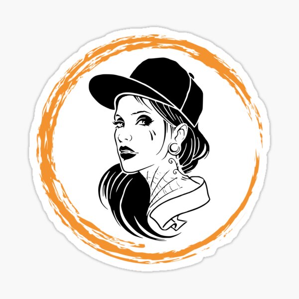 Badass Woman With Cap Sticker For Sale By E Eden Redbubble