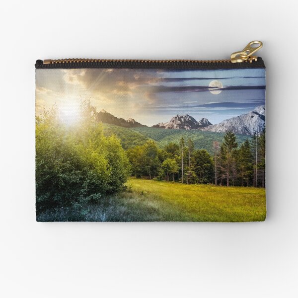 Spruce forest on a meadow in Tatras Zipper Pouch