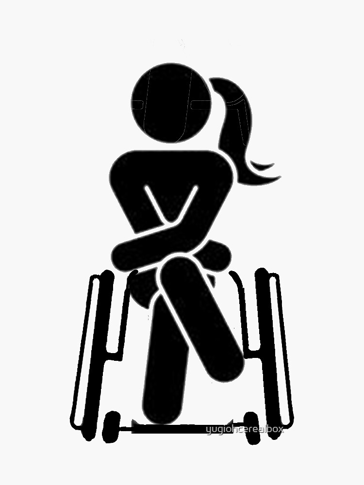 wheelchair girl stick figure crossed legs disabled pride 