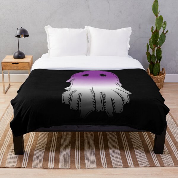 Item preview, Asexual Pride Doodle Ghost on Black designed and sold by mothofthemist.
