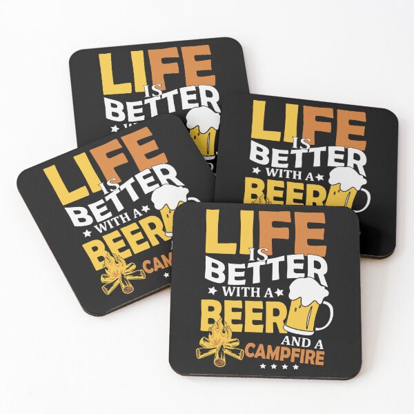 Item preview, Life is Better With a Beer and Campfire Love Beer Party Art Design Happy Apparel Essential Inspiration Joy Mood  Beer Squad designed and sold by DesignByHeartUK.