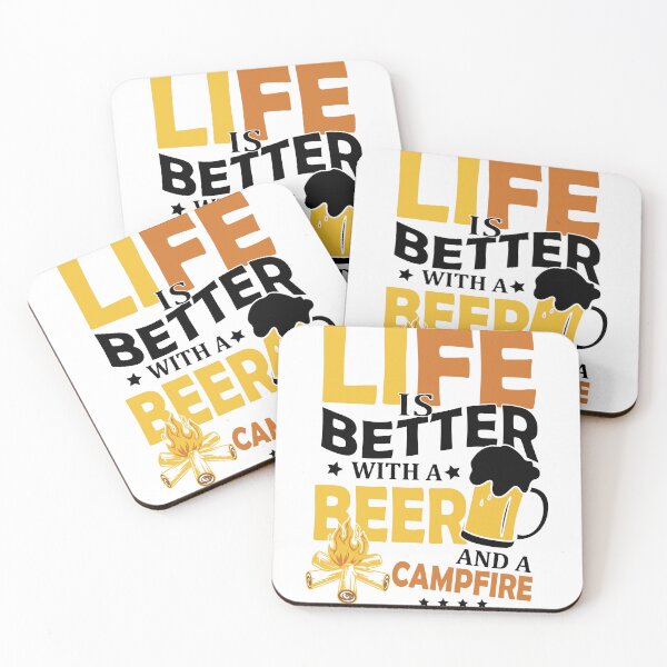 Item preview, Life is Better With a Beer and Campfire Love Beer Party Art Design Happy Apparel Essential Inspiration Joy Mood  Beer Squad designed and sold by DesignByHeartUK.