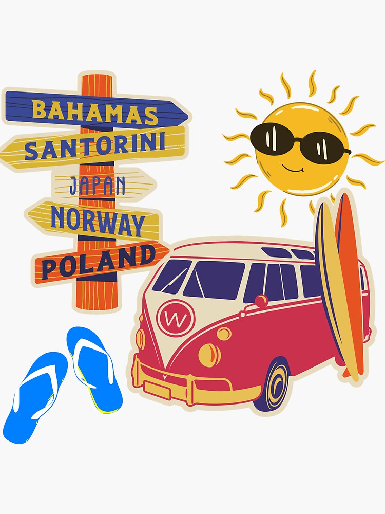 Summer time Stickers - Free holidays Stickers