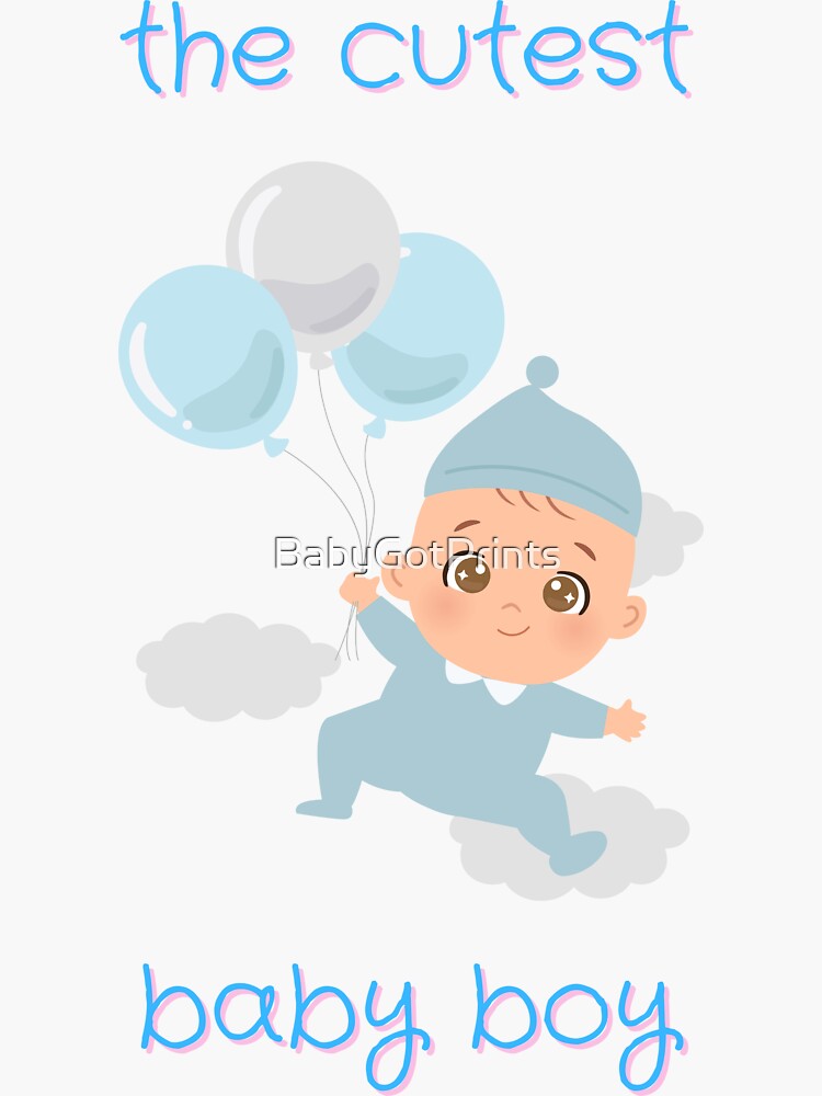 Newborn Baby Boy Sticker Sticker for Sale by lovymedia