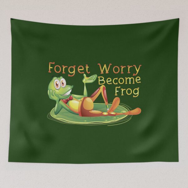 Item preview, "Forget Worry Become Frog_Funny Frog Fover_Frog Fatcher Gift" designed and sold by adarth.