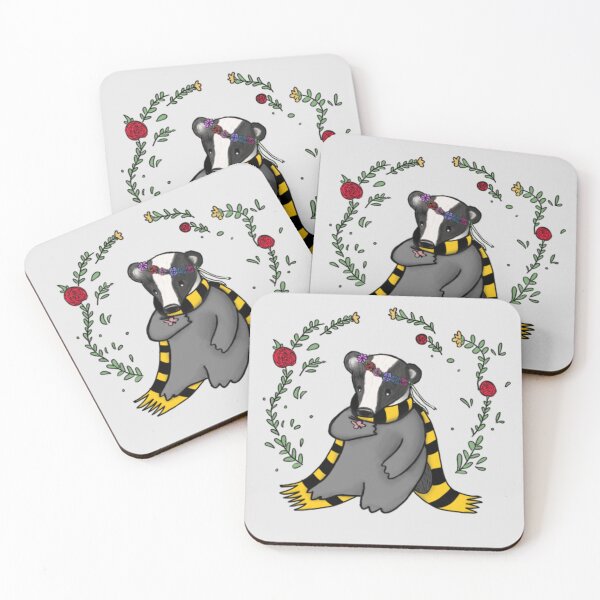 Item preview, Flower huffle badger designed and sold by lovebombi.