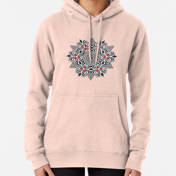 Op Art Flower Pullover Hoodie