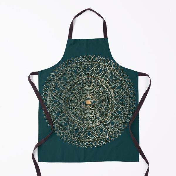 Item preview, Luxury Ornamental Golden Eye Mandala On Dark Green designed and sold by Vic Torys ☆.