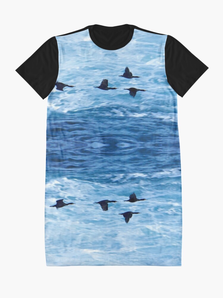 Alternate view of Cormorants Skimming the Waves off Inishmore Graphic T-Shirt Dress