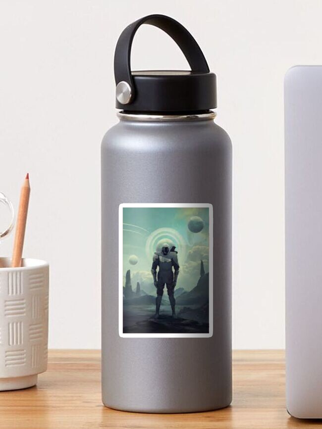 Thumbnail 1 of 3, Sticker, MurderBot Art Print designed and sold by stareve.