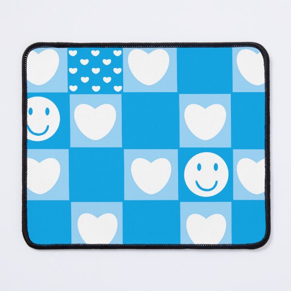 Item preview, checkered print hearts pattern blue designed and sold by mariahmoniquedesign.