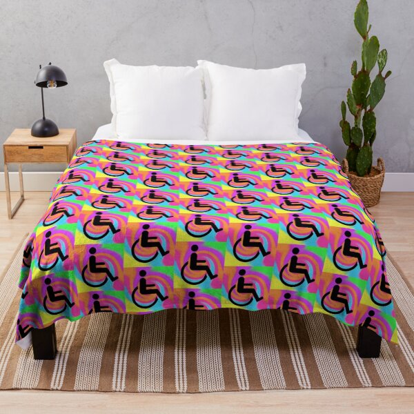 Item preview, Handicapped Symbol in Black on a Rainbow Tie Dye Swirl Background Small Sized Repeating Pattern designed and sold by Nicolette Olivier.