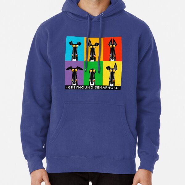 Greyhound Semaphore with title Pullover Hoodie
