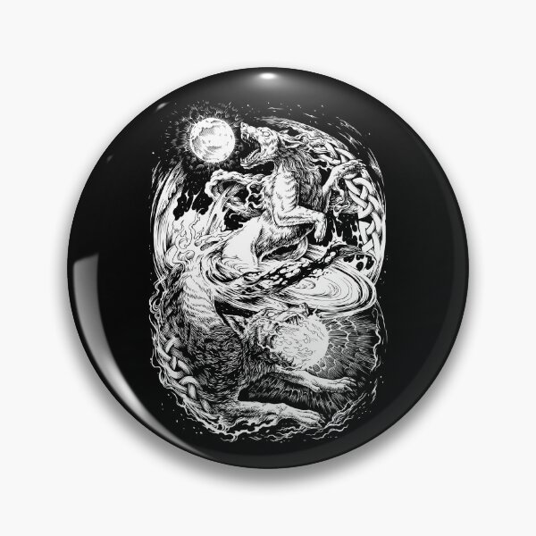 Artikelvorschau, Wikinger-Wolf, nordische Mythologie, Hati Skoll, Ragnarok-Wölfe entworfen und verkauft von BluePagan.