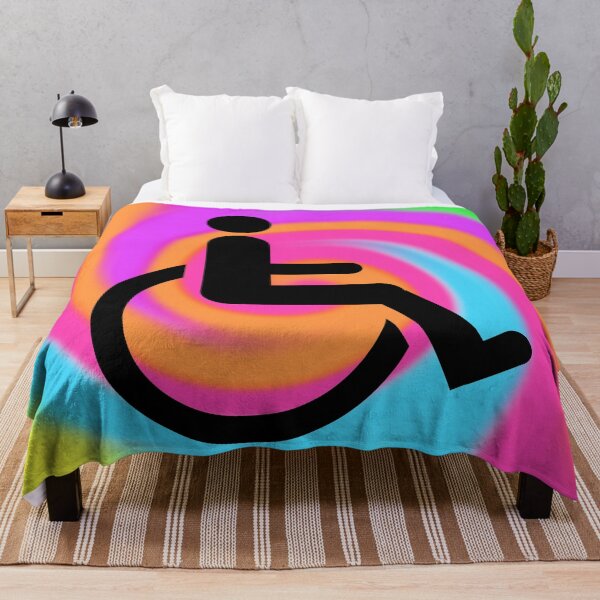 Item preview, Handicapped Symbol in Black on a Tie Dye Swirl Background, Large Sized Non-Repeating Image designed and sold by Nicolette Olivier.