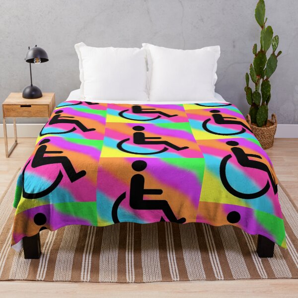 Item preview, Handicapped Symbol in Black on a Tie Dye Stripe Background, Large Sized Repeating Pattern designed and sold by Nicolette Olivier.