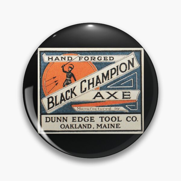 Item preview, Black Champion Axe Label- Dunn Edge tool Co., axe label, axe sticker designed and sold by Wanderlust Designs.