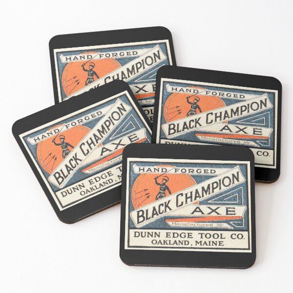 Item preview, Black Champion Axe Label- Dunn Edge tool Co., axe label, axe sticker designed and sold by Wanderlust Designs.