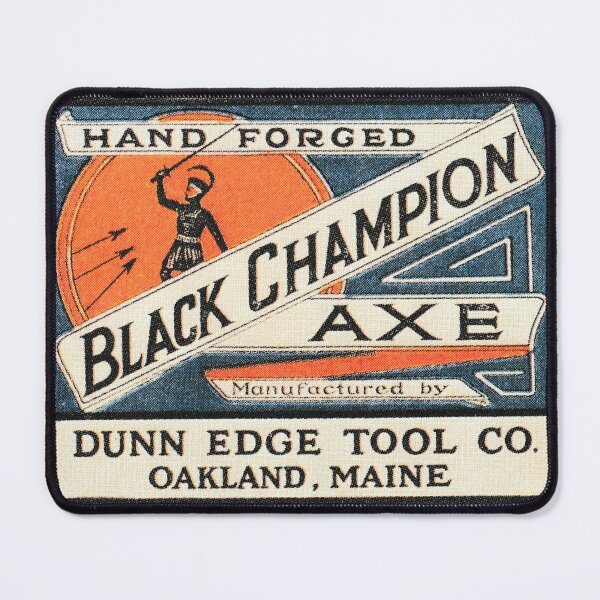 Item preview, Black Champion Axe Label- Dunn Edge tool Co., axe label, axe sticker designed and sold by Wanderlust Designs.