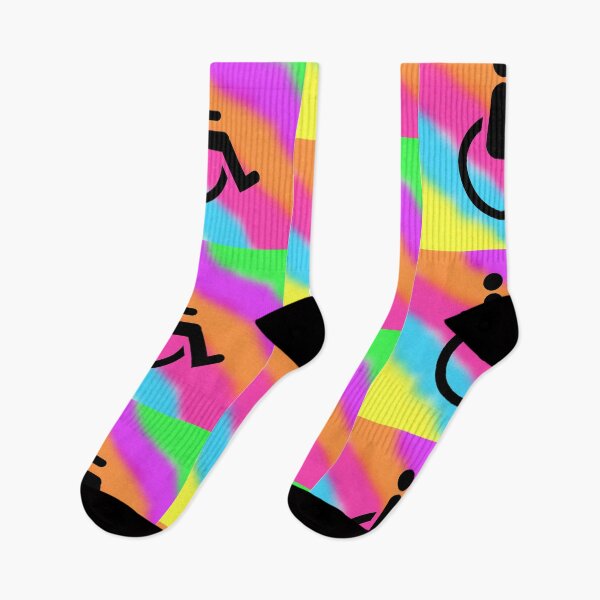 Item preview, Handicapped Symbol in Black on a Tie Dye Stripe Background, Large Sized Non-Repeating Image designed and sold by Nicolette Olivier.