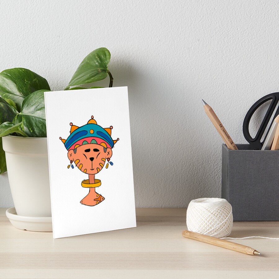 cute-mayan-people-character-art-board-print-by-rabbit-art-redbubble