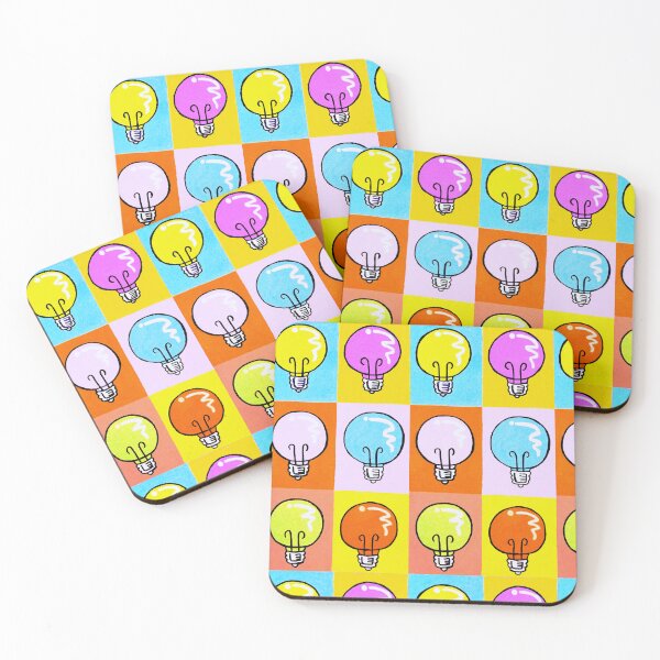 Item preview, Pop art lightbulb pattern designed and sold by gummystingray.