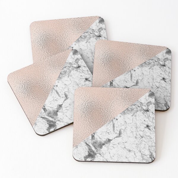 Item preview, Dramatic white stone with rose gold foil designed and sold by marbleco.