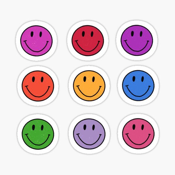 90s stickers 112 Smiley Sticker Smile Aufkleber Glitzer Emoji Set