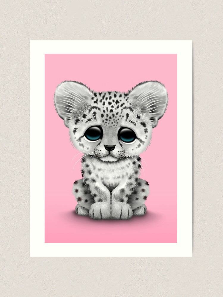 Snow Leopard Cub, Snow Leopard Painting, Cute Kitten Art, Baby Animal  Print, Nursery Wall Art, Animal Illustration, Drawing, Canvas Artwork 