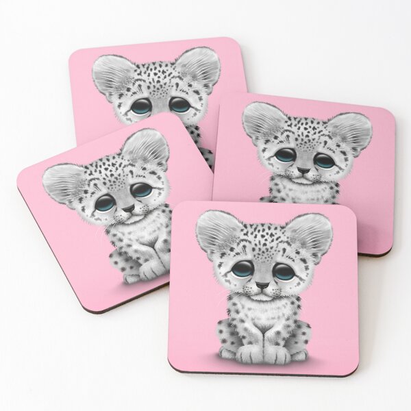 Item preview, Cute Baby Snow Leopard Cub on Pink designed and sold by JeffBartels.