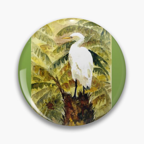 Item preview, White Egret Standing On A Stump Hiding In Tropical Plants designed and sold by DonSylvester.