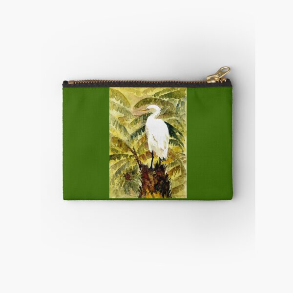Item preview, White Egret Standing On A Stump Hiding In Tropical Plants designed and sold by DonSylvester.