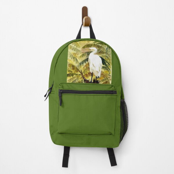 Item preview, White Egret Standing On A Stump Hiding In Tropical Plants designed and sold by DonSylvester.