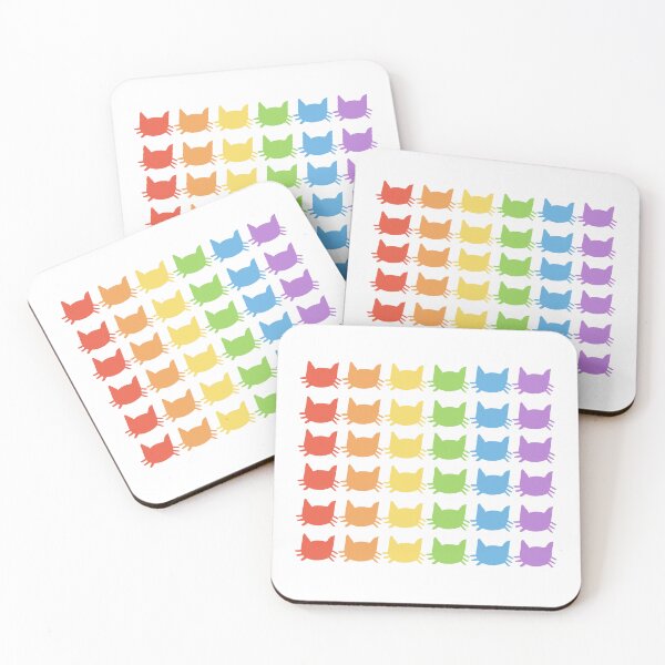 Artikelvorschau, Katze/Kätzchen/Miezekatze-Gesichts-Regenbogen-Schattenbild für LGBTQ-Stolz entworfen und verkauft von SteamParliament.