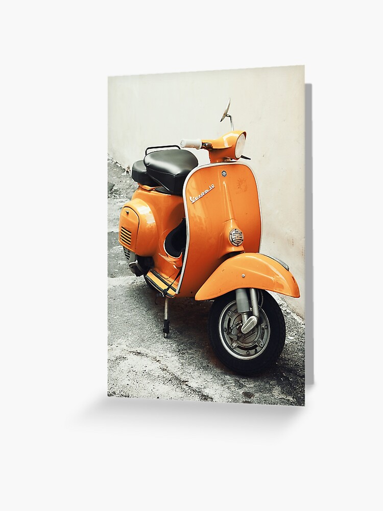 Vintage Vespa On Street - Orange\