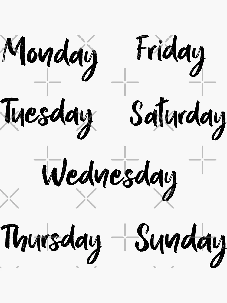 Days of the Week Stickers - So Fontsy