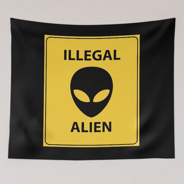 Item preview, Illegal Alien UFO Yellow Hazard Warning Signs Symbols  designed and sold by QuanJewelry.