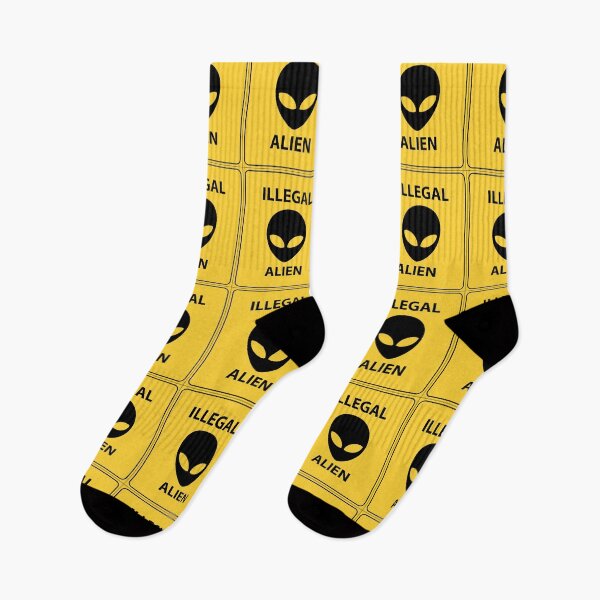 Item preview, Illegal Alien UFO Yellow Hazard Warning Signs Symbols  designed and sold by QuanJewelry.