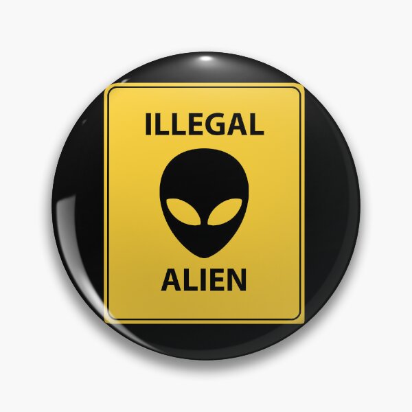 Item preview, Illegal Alien UFO Yellow Hazard Warning Signs Symbols  designed and sold by QuanJewelry.
