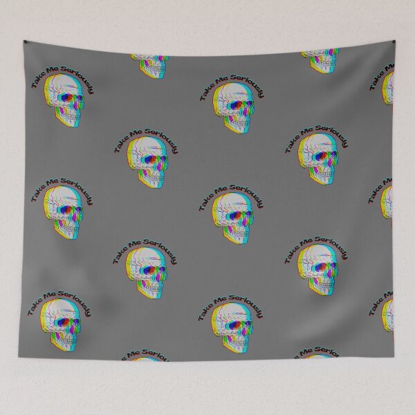 Item preview, Glitchy Take Me Seriously Skull designed and sold by Pink Ribbon.