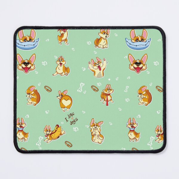 Item preview, Jolly corgis in green  designed and sold by pretty-os.