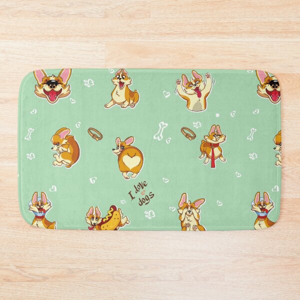 Item preview, Jolly corgis in green  designed and sold by pretty-os.