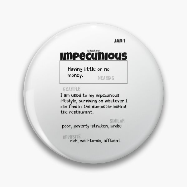 Item preview, January 1 Impecunious designed and sold by Square Root of Squid.