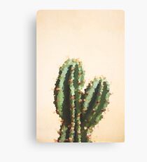 Pixelated cactus pink Canvas Print