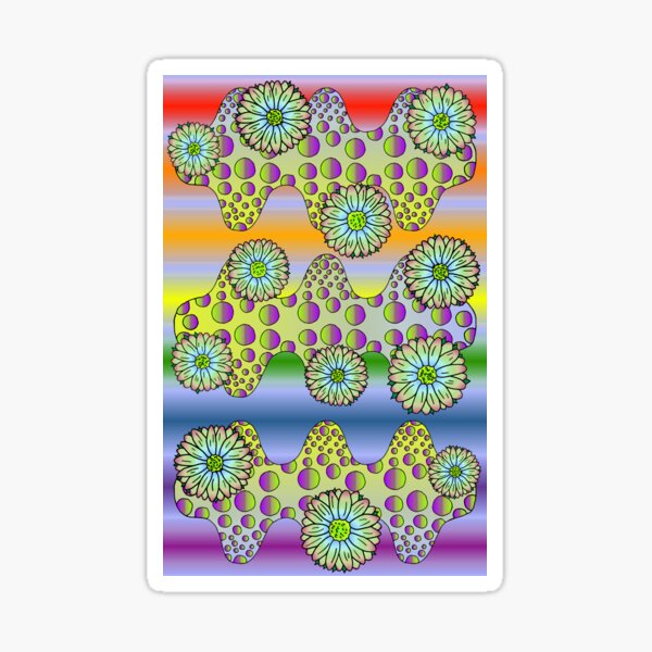 Psychedelic Daisies Sticker