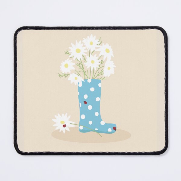 Item preview, Blue Polka Dot Rainboot with Daisies and Ladybugs designed and sold by piperdooley.