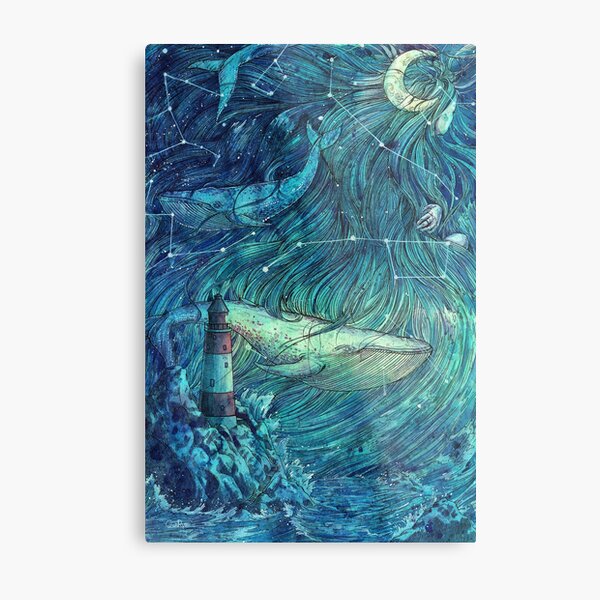 Moonlit Sea Metal Print